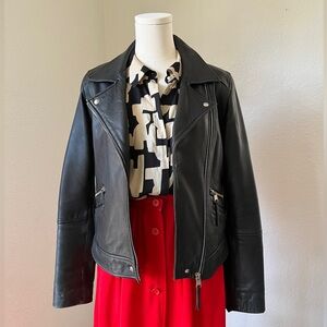 Genuine leather motorcycle jacket slim fit